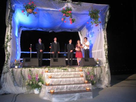 Sprejem udeležencev XII. mednarodnega spusta murskih ladij -Mura 2014, na Gibini 13